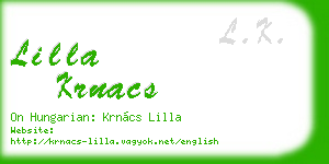 lilla krnacs business card